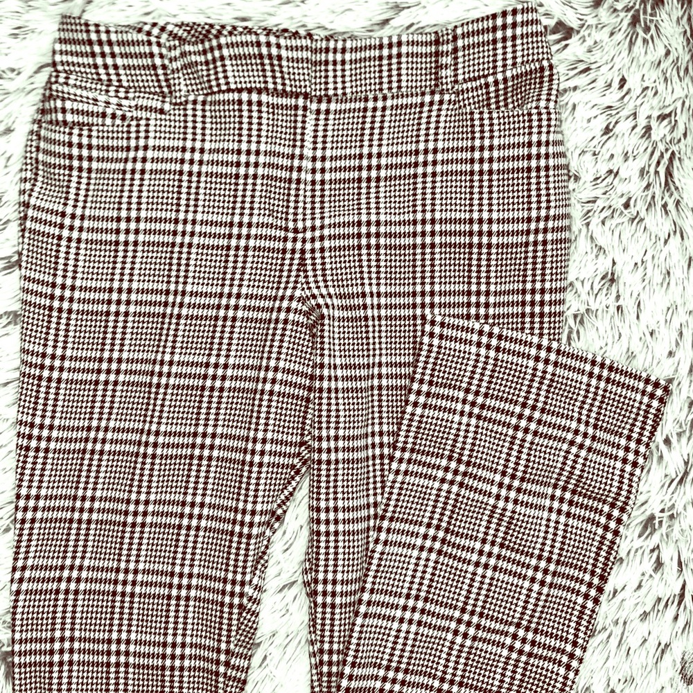 Tall Length Plaid Boot Cut Dress Pant
